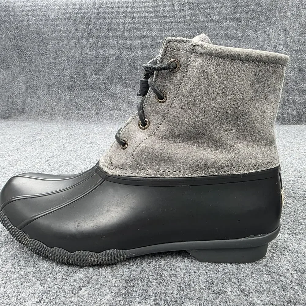 Sperry Boots Womens 8.5 Gray Duck Ankle Zip Snow Winter Water Resistant STS81732
